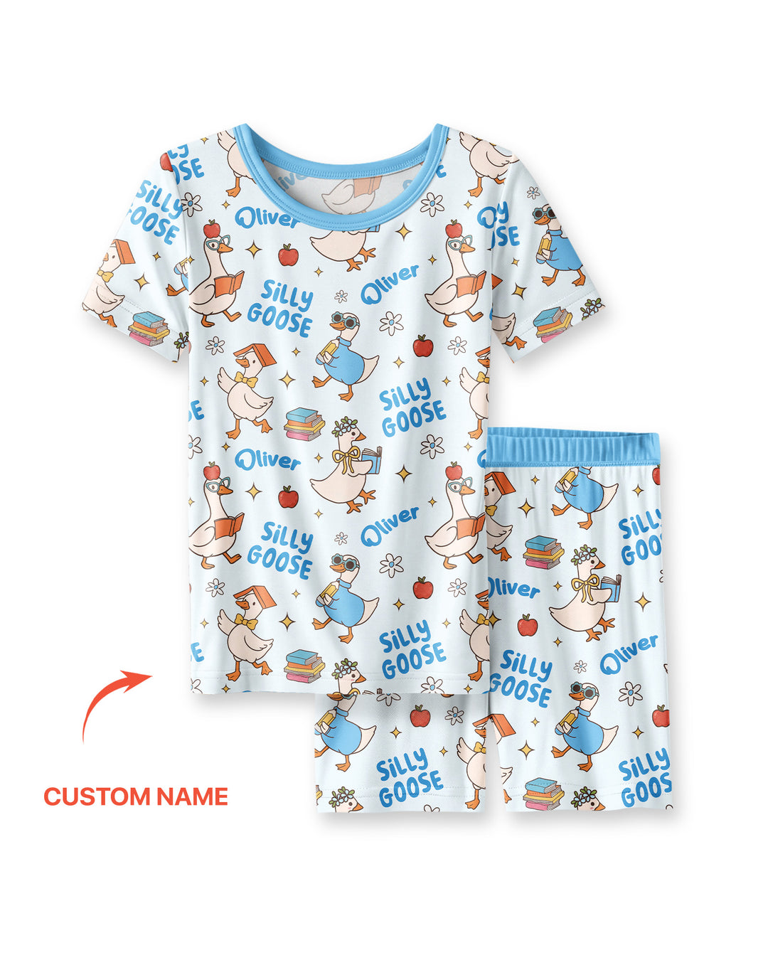 Conjunto de Pijama de Dos Piezas de Bambú con Mangas Cortas y Pantalones Cortos