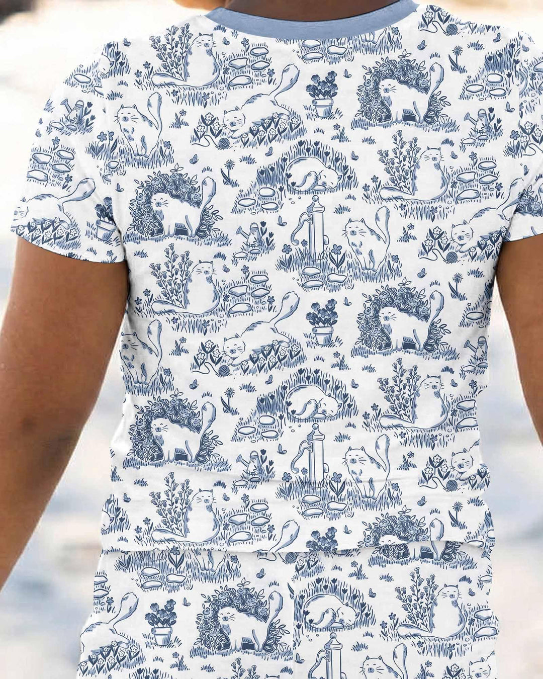 Conjunto de pijama de dos piezas de manga corta de bambú