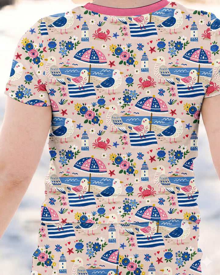 A Day At The Shore Bamboo Two Piece Short Sleeve Pajama Set
