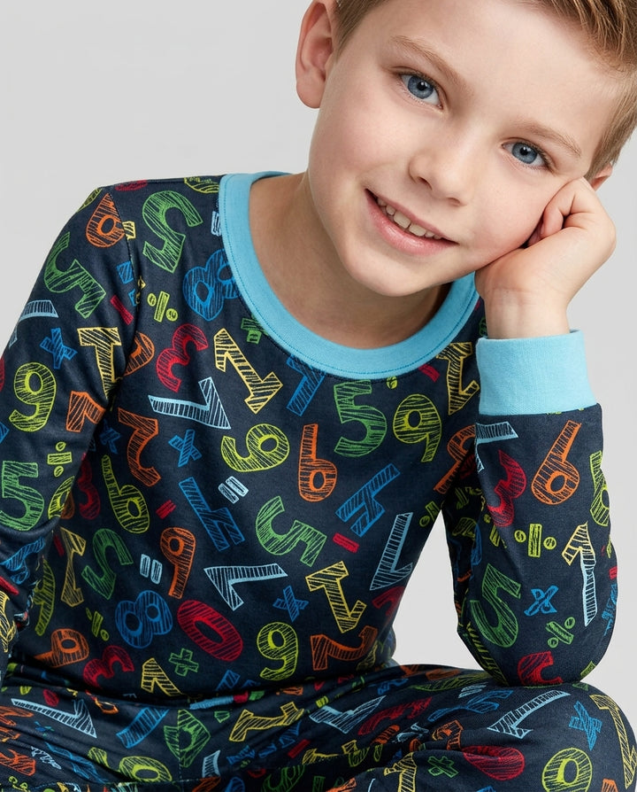 Math Doodles Bamboo Two Piece Long Sleeve Pajama Set