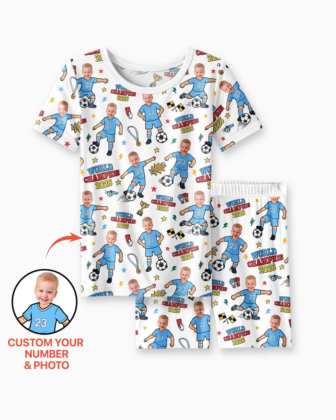 Pijama de bambú de dos piezas de manga corta con pantalón corto, plantilla personalizada