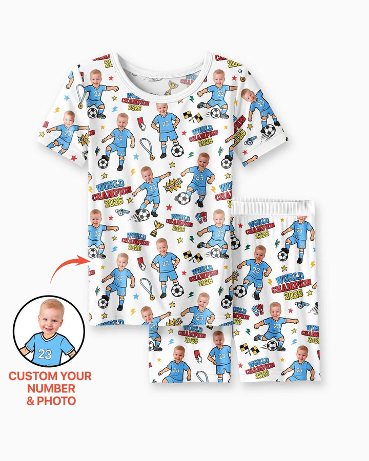 Pijama de bambú de dos piezas de manga corta con pantalón corto, plantilla personalizada