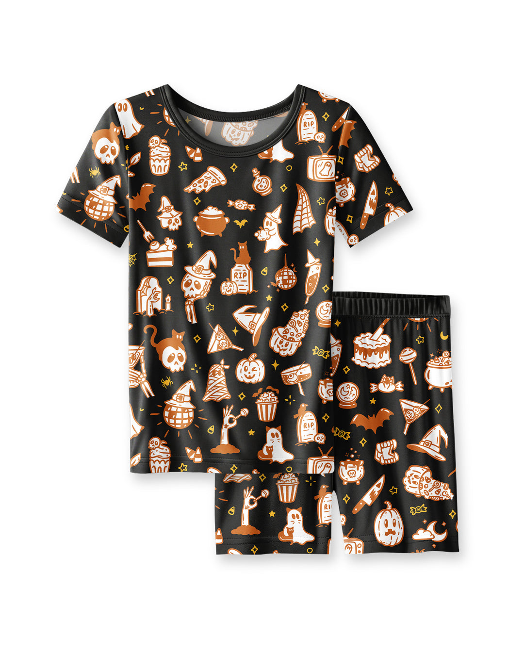 Spooky Season Bamboo Two Piece Short Sleeve Shorts Pajama Set