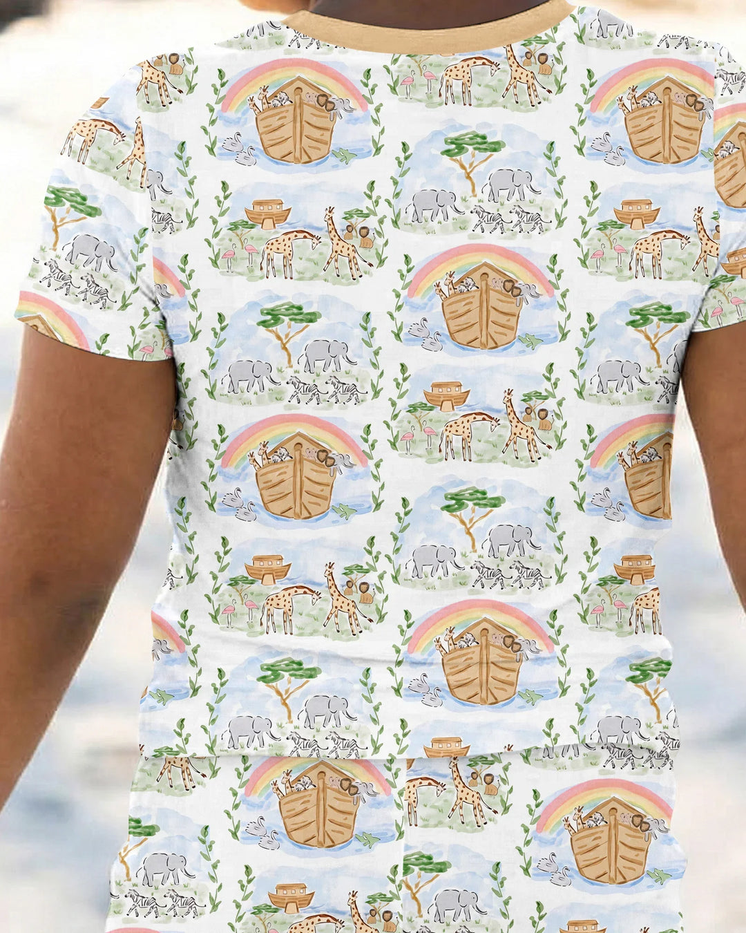 Noah And The Ark Bamboo Two Piece Short Sleeve Pajama Set