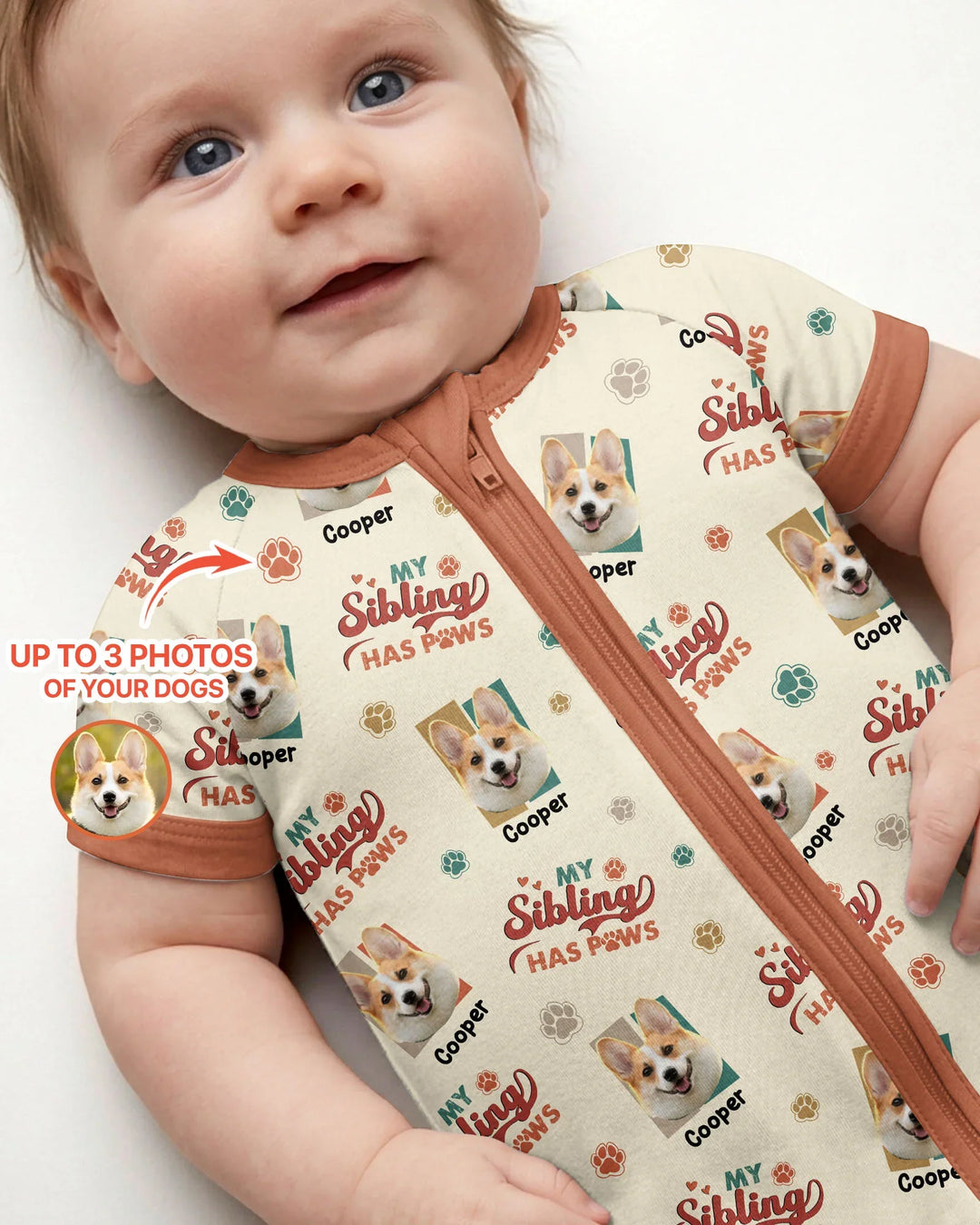Custom Dog Photos "My Siblings Have Paws" Bamboo Shorty Zippy