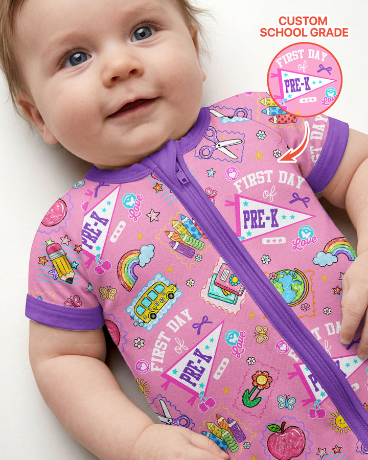 Plantilla PERSONALIZADA de Bambú Pijama Corto con Cremallera