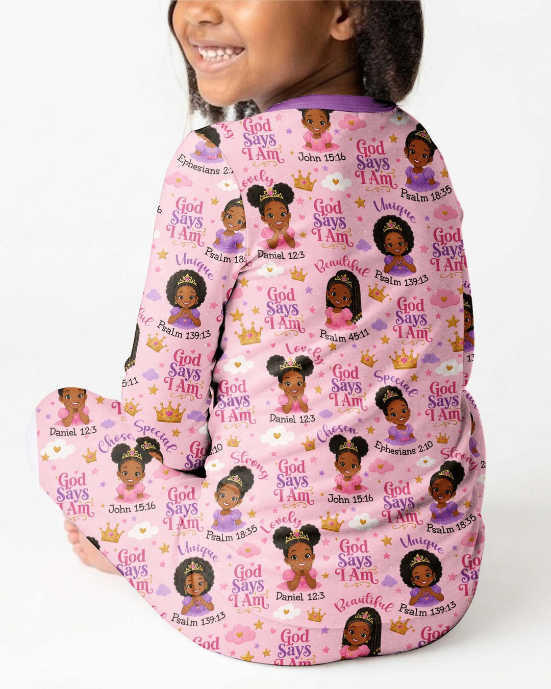 Black Princess God Says I Am Bamboo Two Piece Long Sleeve Pajama Set