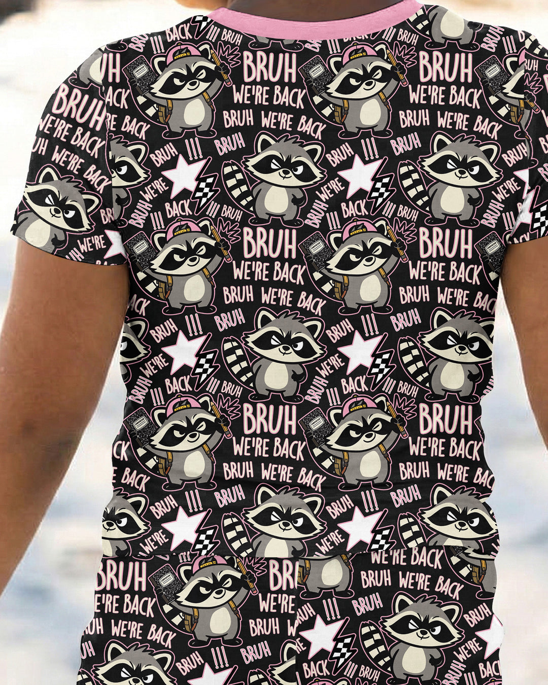 Conjunto de pijama de dos piezas de bambú con mangas cortas Hamsa Heart Guardians para la familia