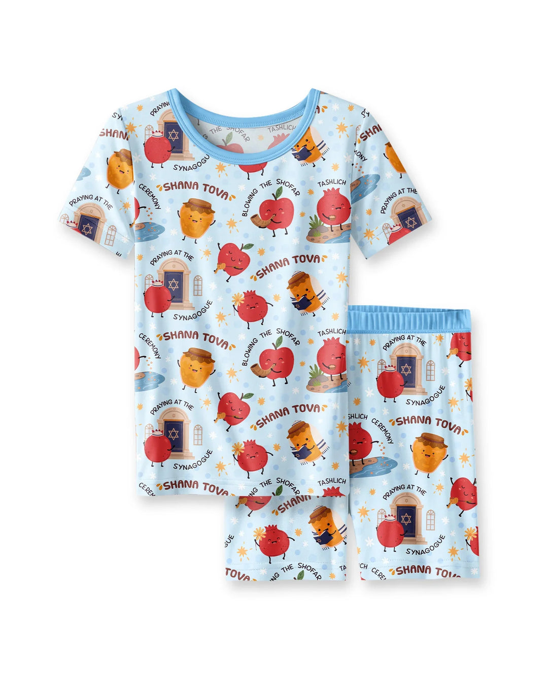 Sweet Sacred Moments Family Matching Bamboo Two Piece Short Sleeve Shorts Pajama Set