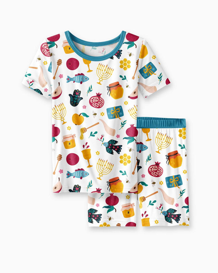 Pijama de dos piezas de bambú de manga corta y pantalón corto "El mejor papá del mundo"