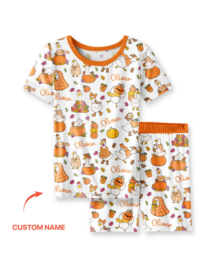 Schlafanzug-Set zweiteilig, kurze Ärmel, kurze Hose, Bambus
