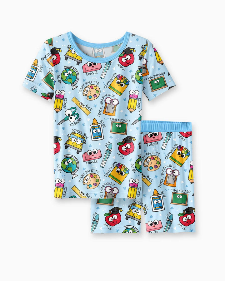 Template Zweiteiliges Pyjama-Set mit kurzen Ärmeln und Shorts
