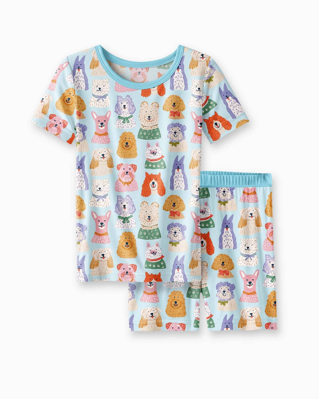 Conjunto de Pijama de Dos Piezas de Bambú con Mangas Cortas y Pantalones Cortos