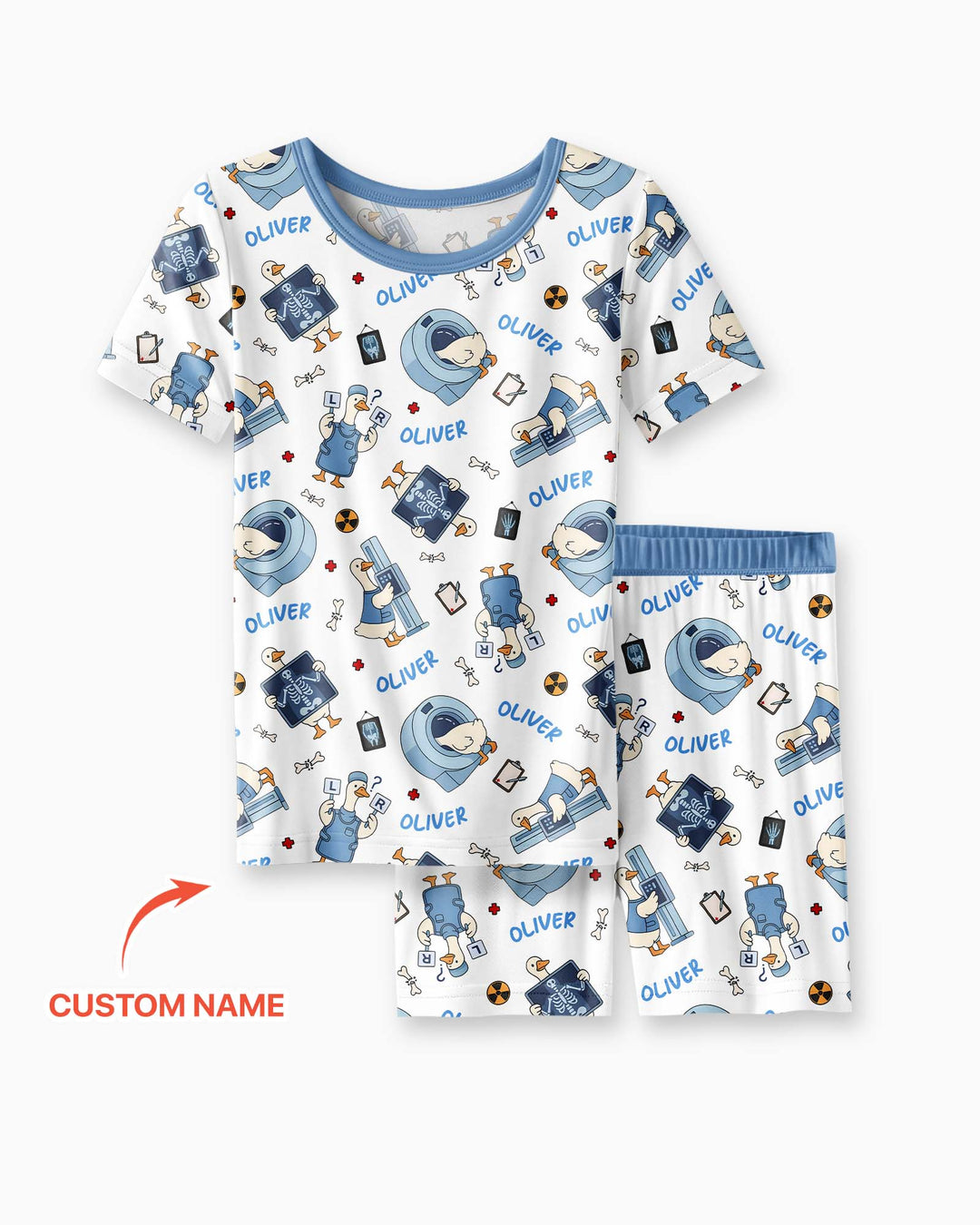 Schlafanzug-Set zweiteilig, kurze Ärmel, kurze Hose, Bambus