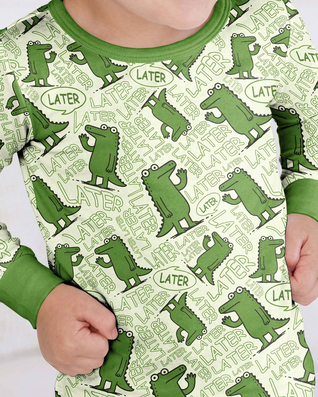 See you later, alligator! Bamboo Two Piece Long Sleeve Pajama Set