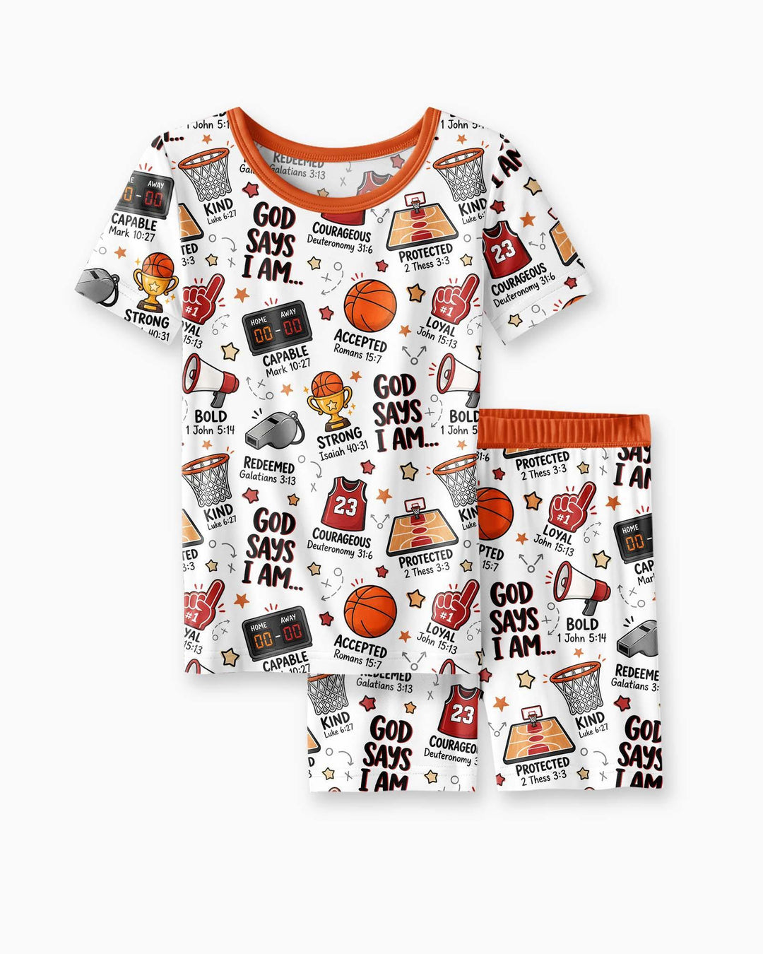 Basketball God Says I Am Bamboo Two Piece Short Sleeve Shorts Pajama Set
