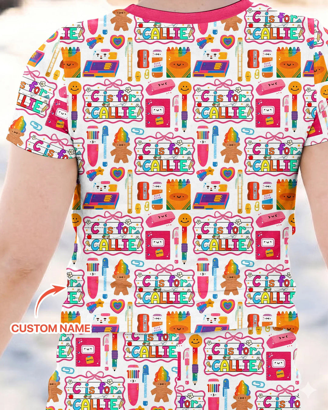 Custom Name Classroom Cuties Bamboo Two Piece Short Sleeve Pajama Set