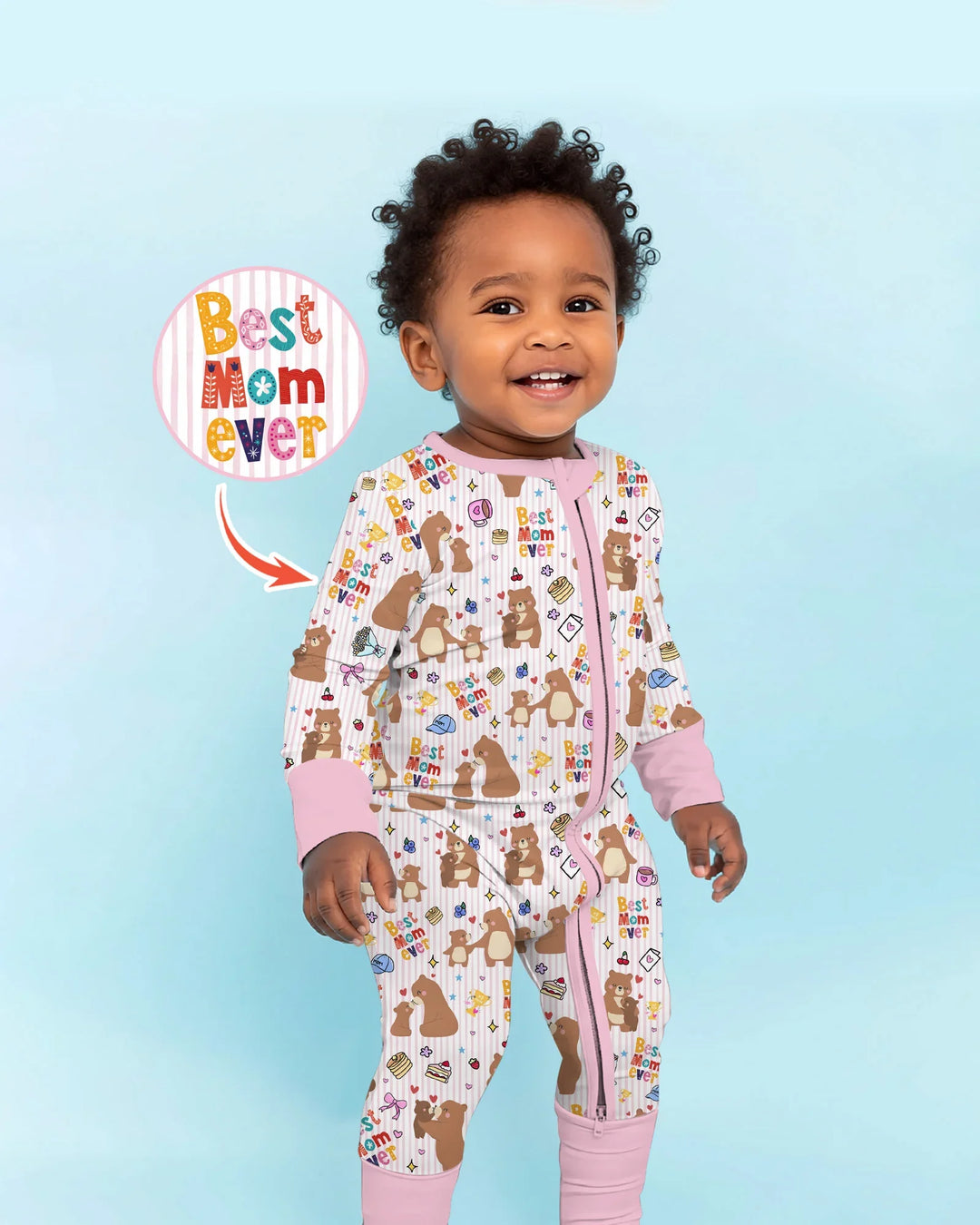 Best Mama Bear Ever Family Matching Bamboo Convertible Zippy