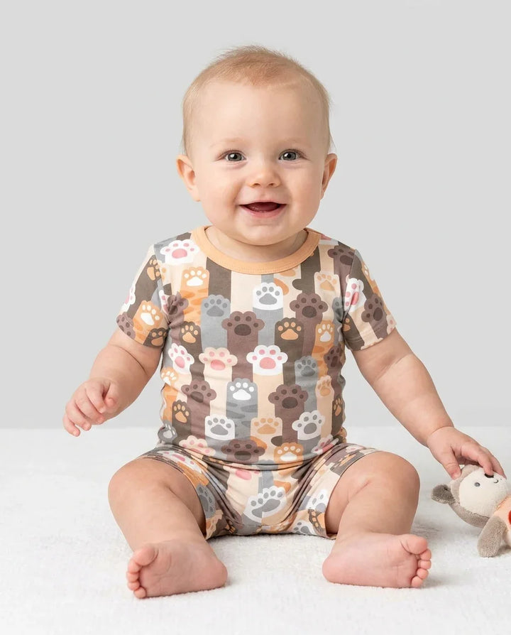 Grabby Paws Bamboo Two Piece Short Sleeve Shorts Pajama Set