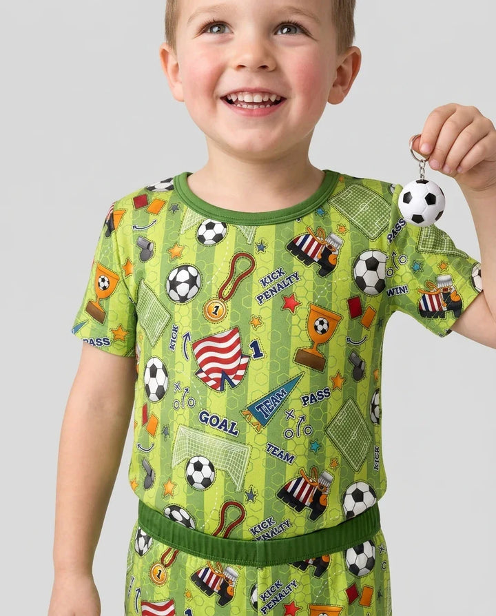 Conjunto de Pijama de Dos Piezas de Bambú con Mangas Cortas y Pantalones Cortos