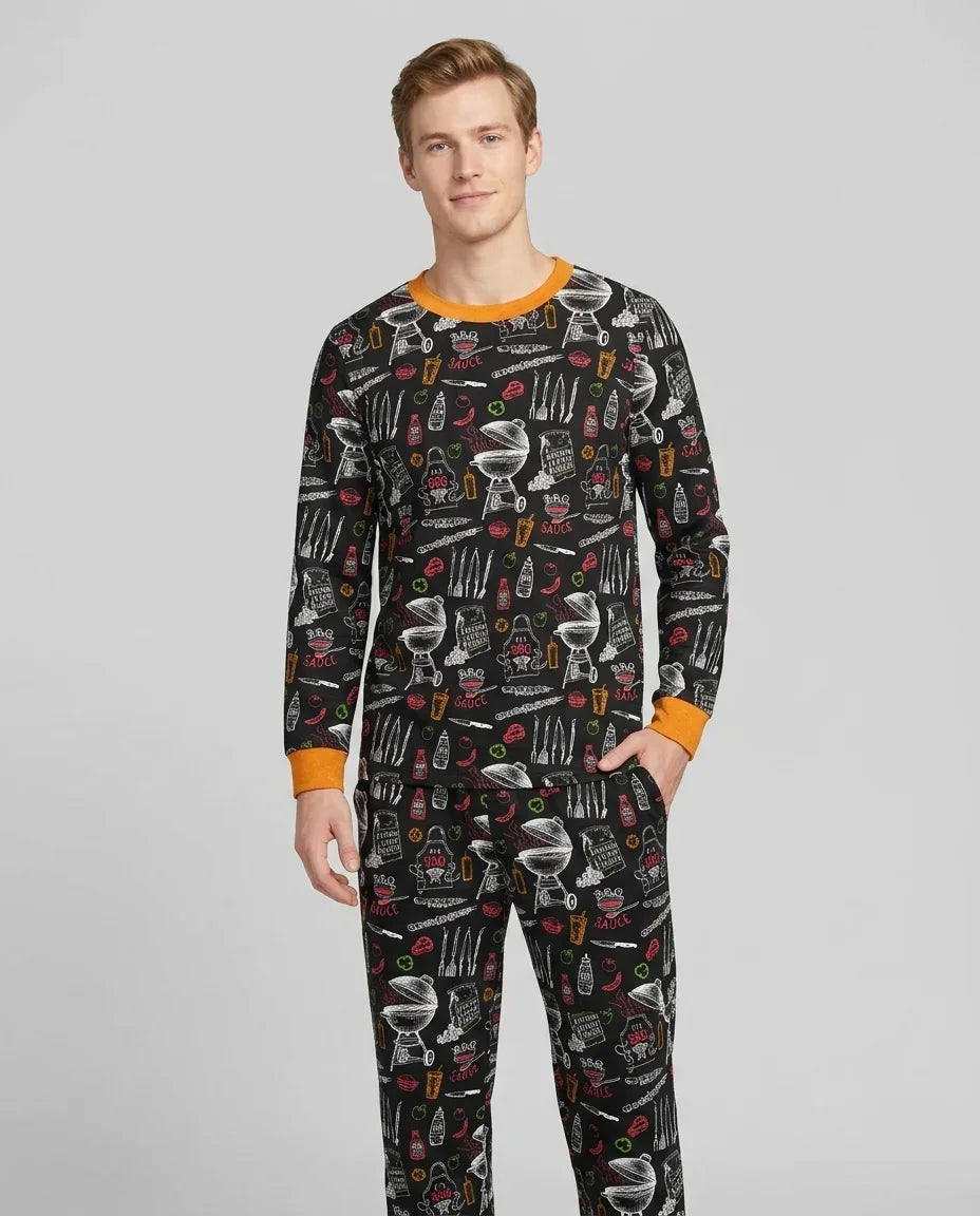 Backyard BBQ Party Family Matching Bamboo Men's Pajama Set