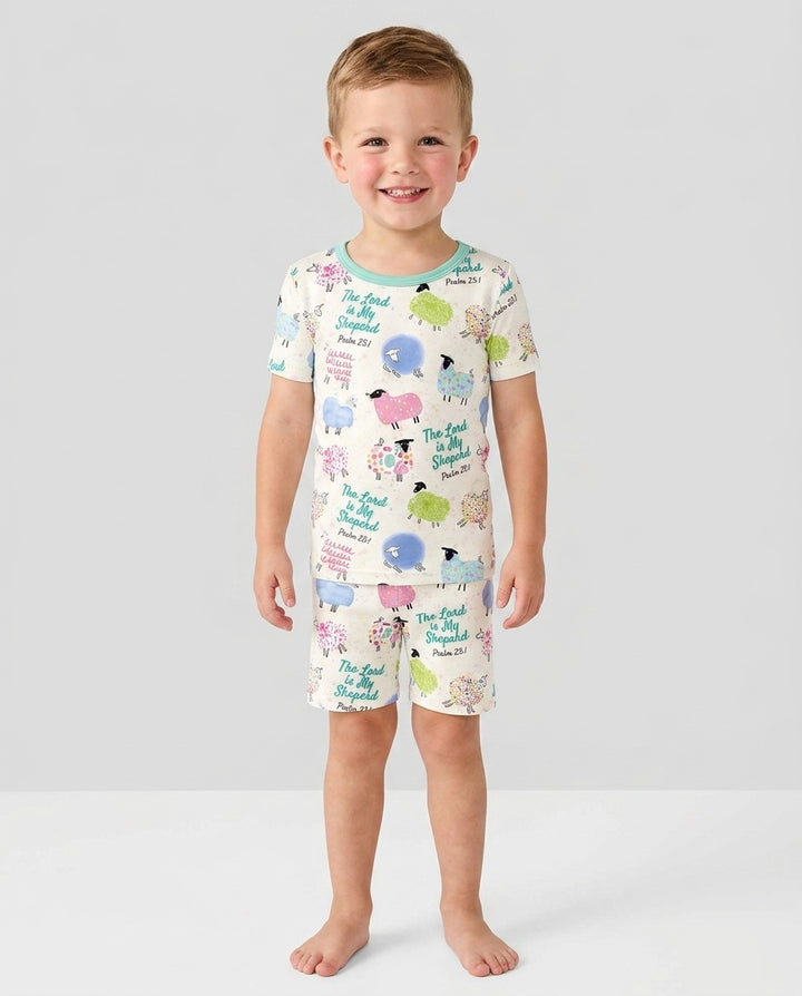 Conjunto de Pijama de Dos Piezas de Bambú con Mangas Cortas y Pantalones Cortos