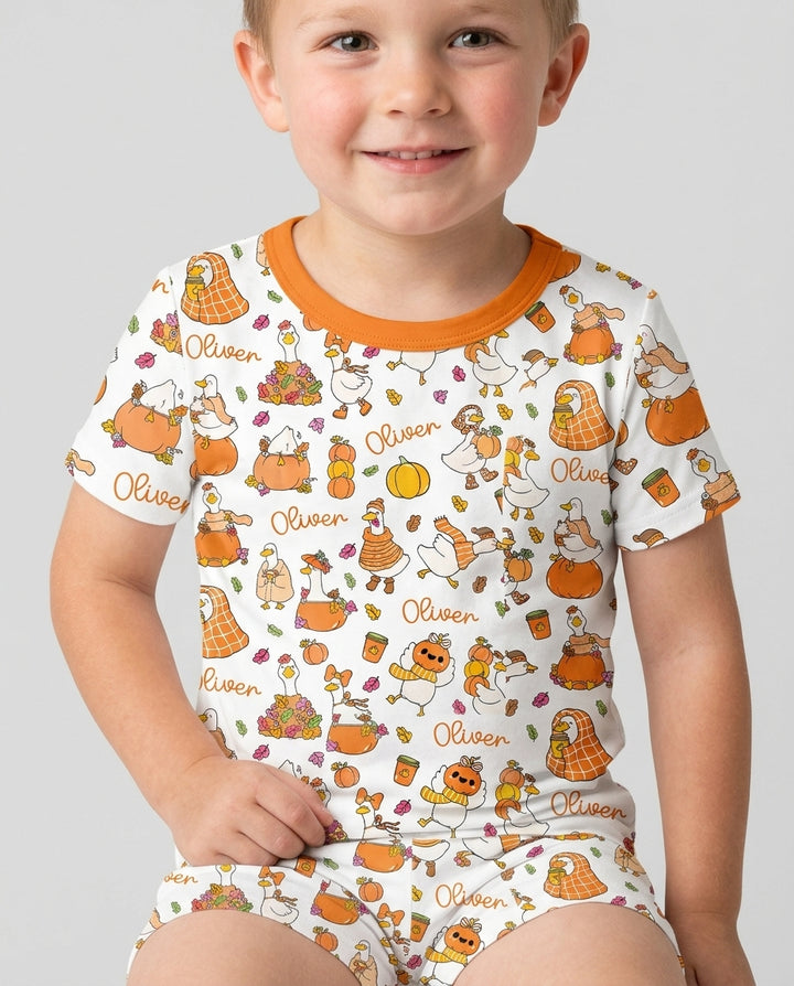 Schlafanzug-Set zweiteilig, kurze Ärmel, kurze Hose, Bambus