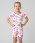 Conjunto de pijama de dos piezas de bambú con shorts y manga corta para toda la familia "Coastal Charm"