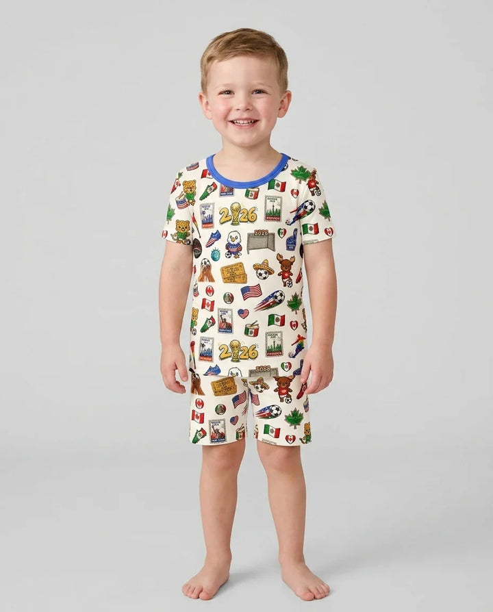 Schlafanzug-Set zweiteilig, kurze Ärmel, kurze Hose, Bambus