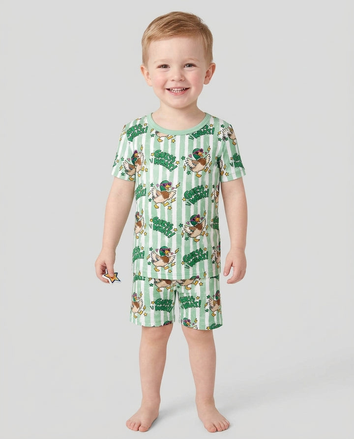 Guess What Mallard Butt Bamboo Two Piece Short Sleeve Shorts Pajama Set