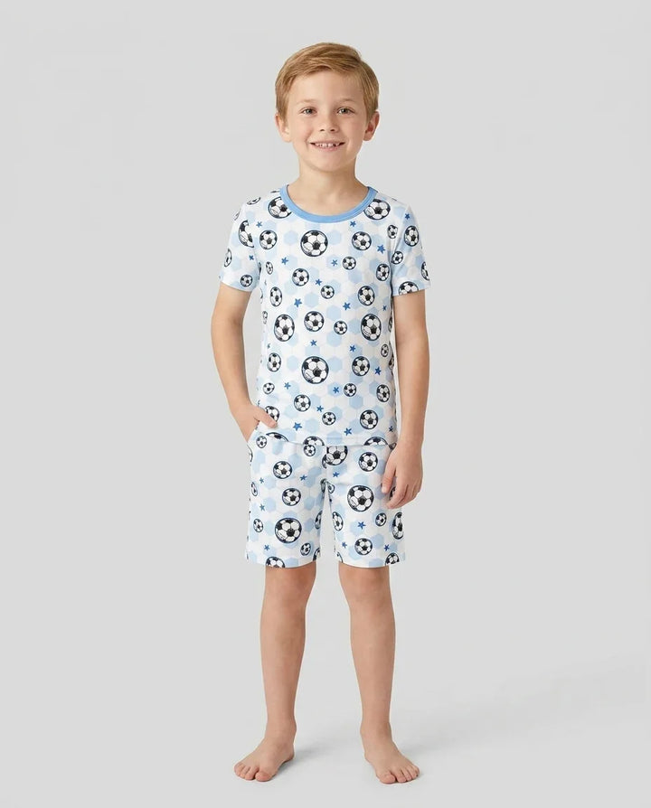 Goal Squad Family Matching Bamboo Two Piece Short Sleeve Shorts Pajama Set