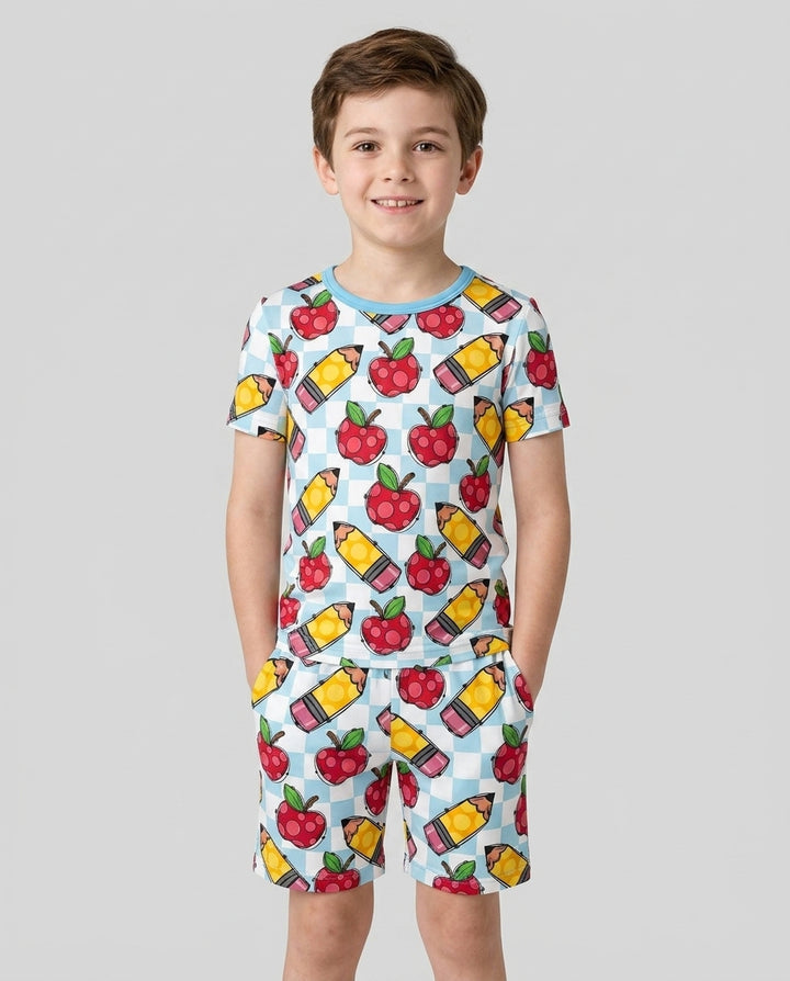 Schlafanzug-Set zweiteilig, kurze Ärmel, kurze Hose, Bambus