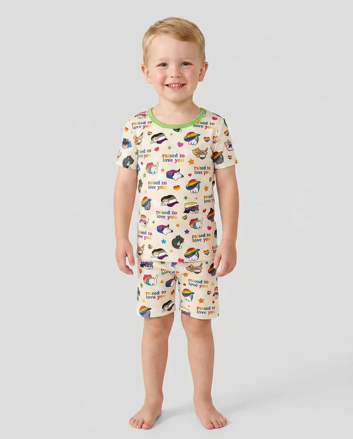 Conjunto de Pijama de Dos Piezas de Bambú con Mangas Cortas y Pantalones Cortos