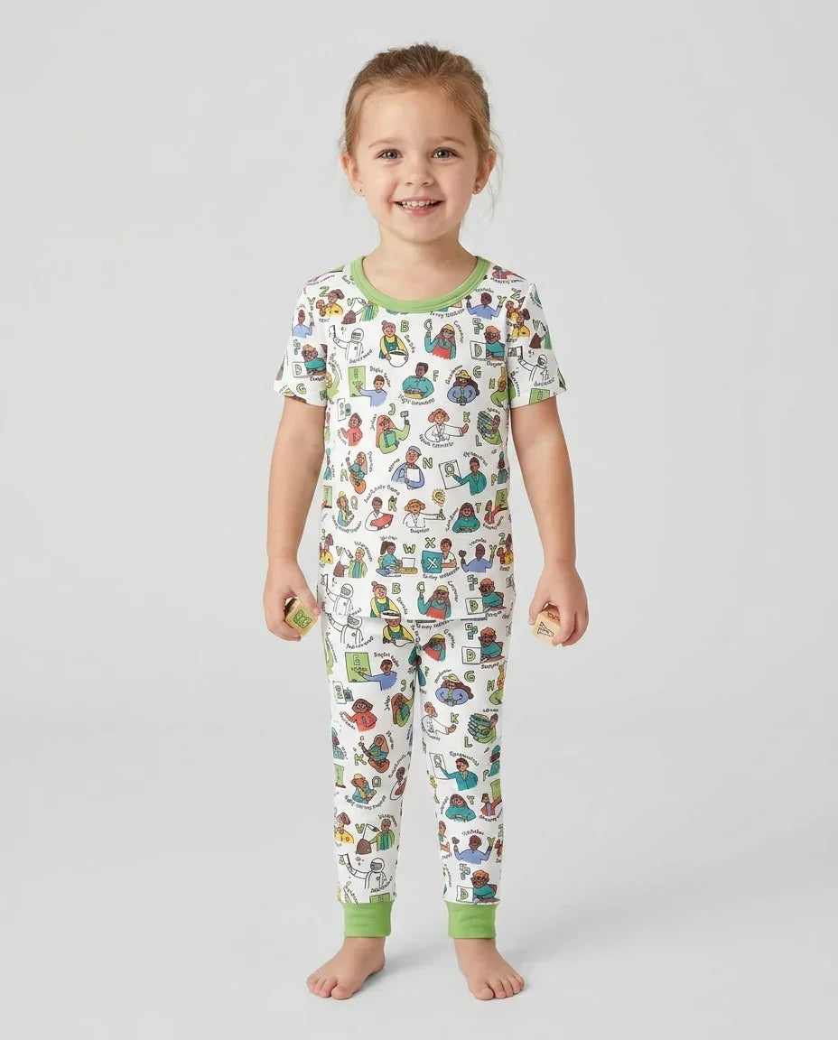 Conjunto de pijama de dos piezas de manga corta de bambú
