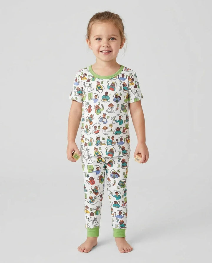 Conjunto de pijama de dos piezas de manga corta de bambú