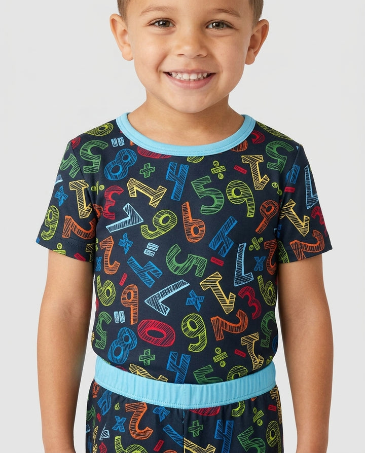 Math Doodles Bamboo Two Piece Short Sleeve Pajama Set