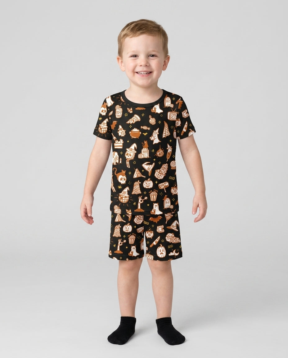 Spooky Season Bamboo Two Piece Short Sleeve Shorts Pajama Set