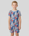 Conjunto de Pijama de Dos Piezas de Bambú con Mangas Cortas y Pantalones Cortos