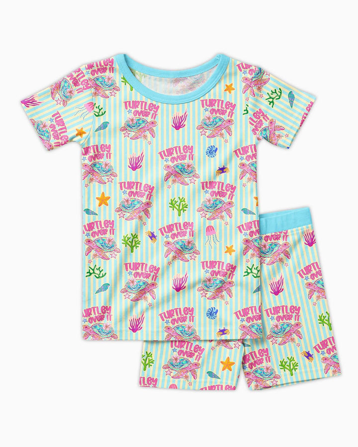 Conjunto de Pijama de Dos Piezas de Bambú con Mangas Cortas y Pantalones Cortos