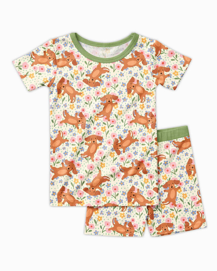 Schlafanzug-Set zweiteilig, kurze Ärmel, kurze Hose, Bambus