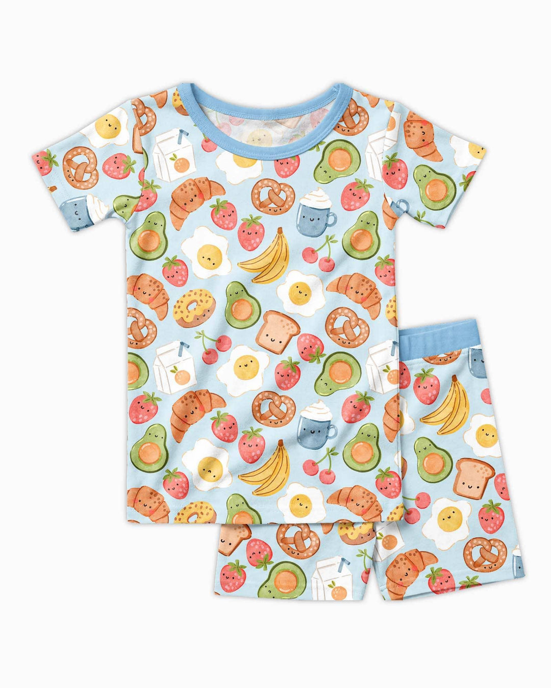 Template Zweiteiliges Pyjama-Set mit kurzen Ärmeln und Shorts