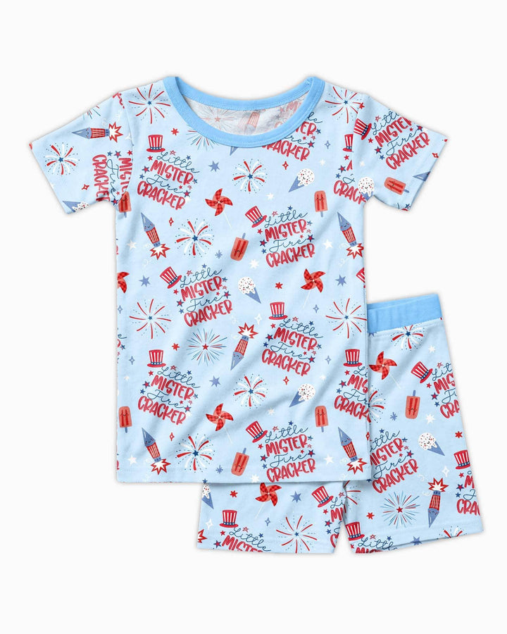 Conjunto de Pijama de Dos Piezas de Bambú con Mangas Cortas y Pantalones Cortos
