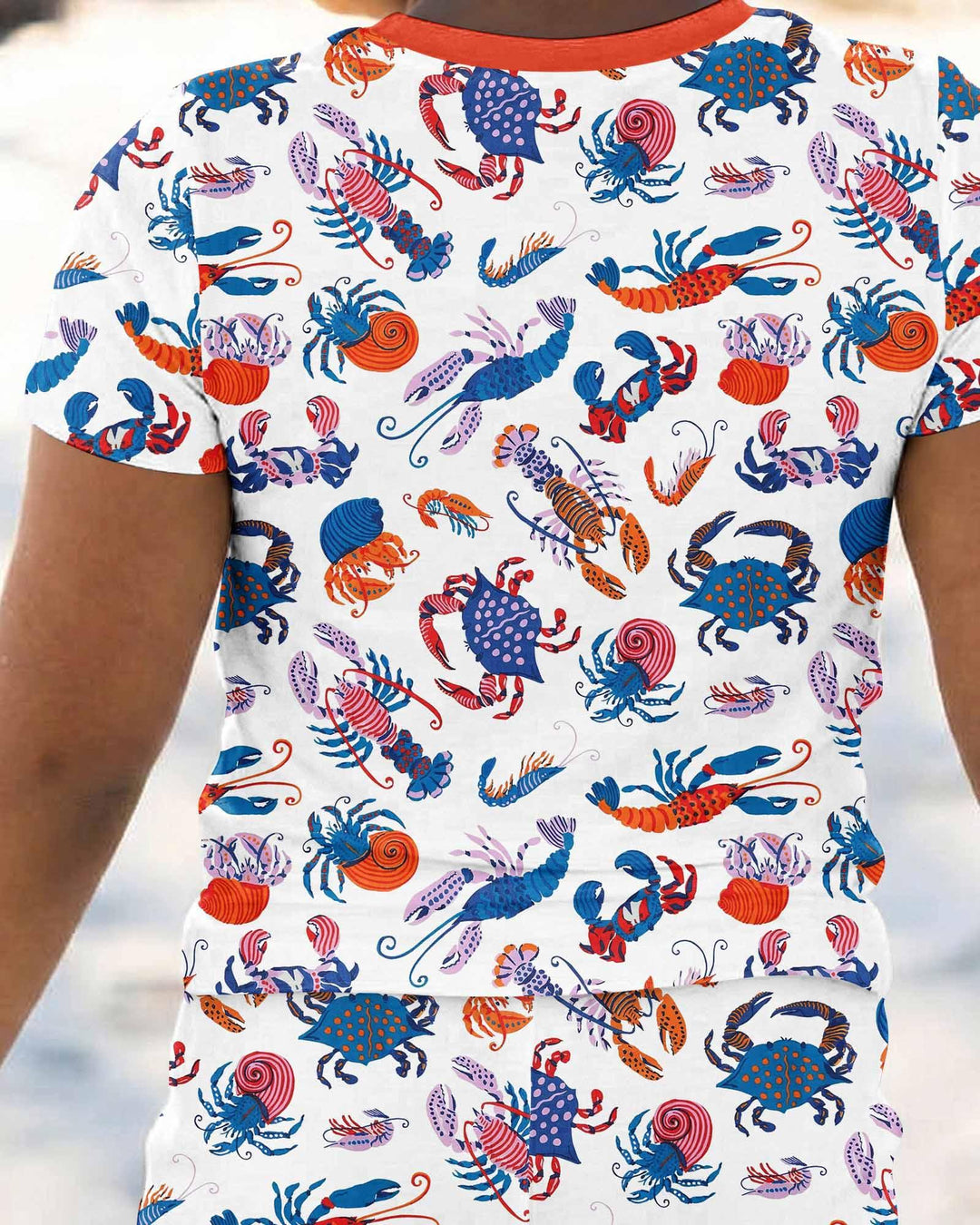Crustacean Nation Family Matching Bamboo Two Piece Short Sleeve Pajama Set