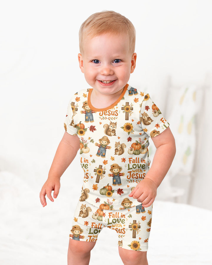 Fall For Jesus Bamboo Two Piece Short Sleeve Shorts Pajama Set