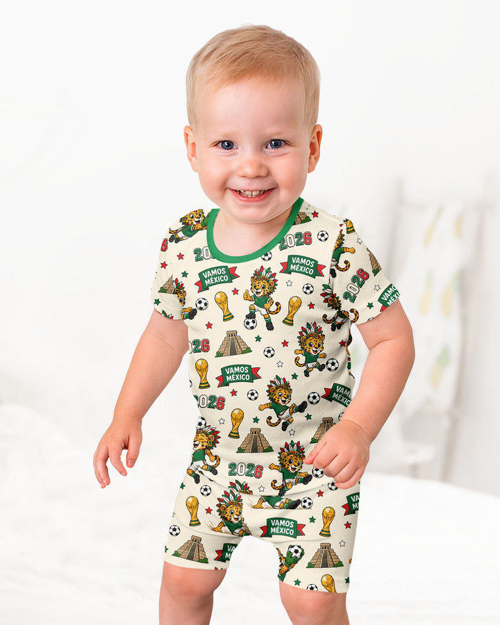 Schlafanzug-Set zweiteilig, kurze Ärmel, kurze Hose, Bambus