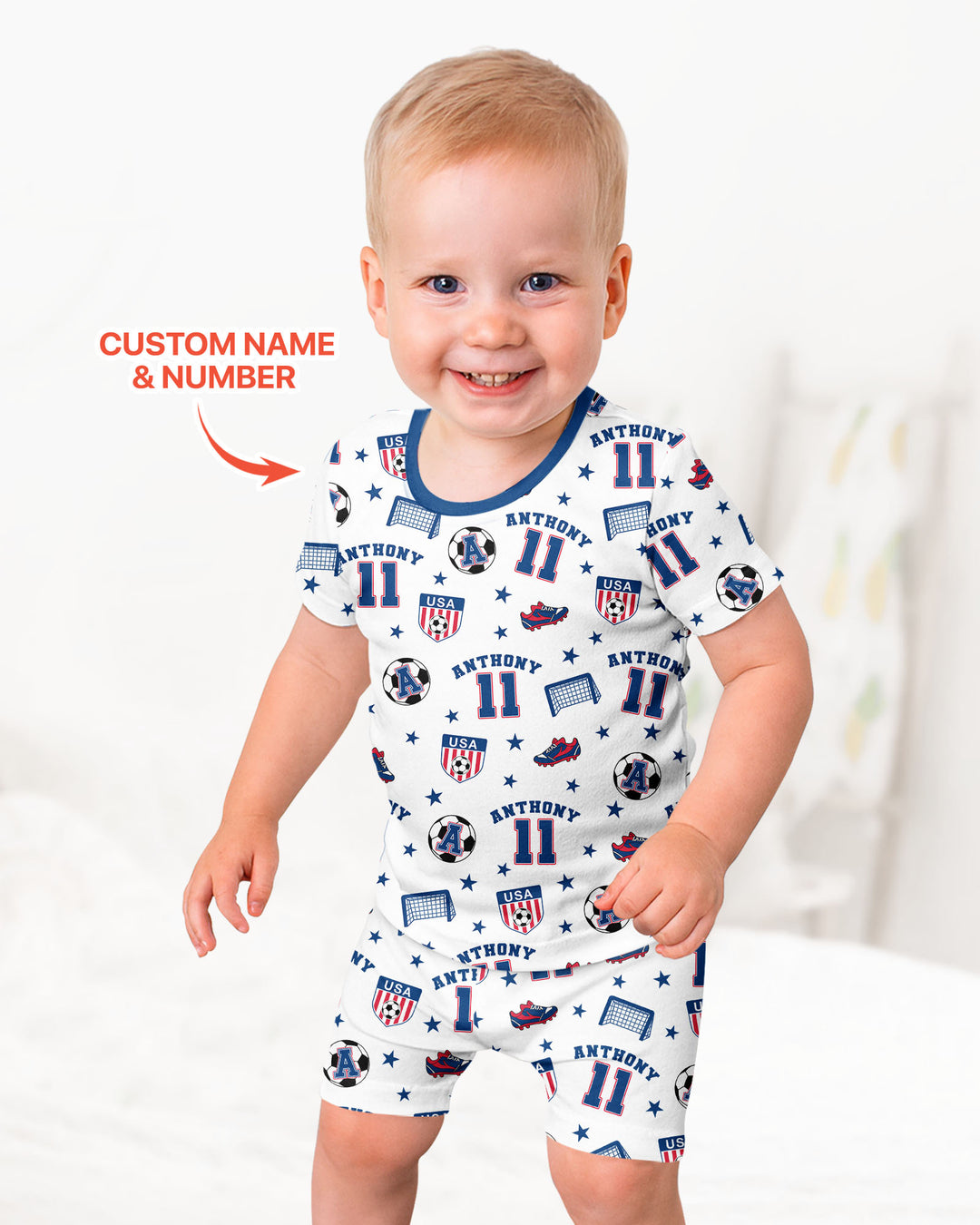 Zweiteiliges Pyjama-Set mit kurzen Ärmeln und Shorts im Sommer-Design