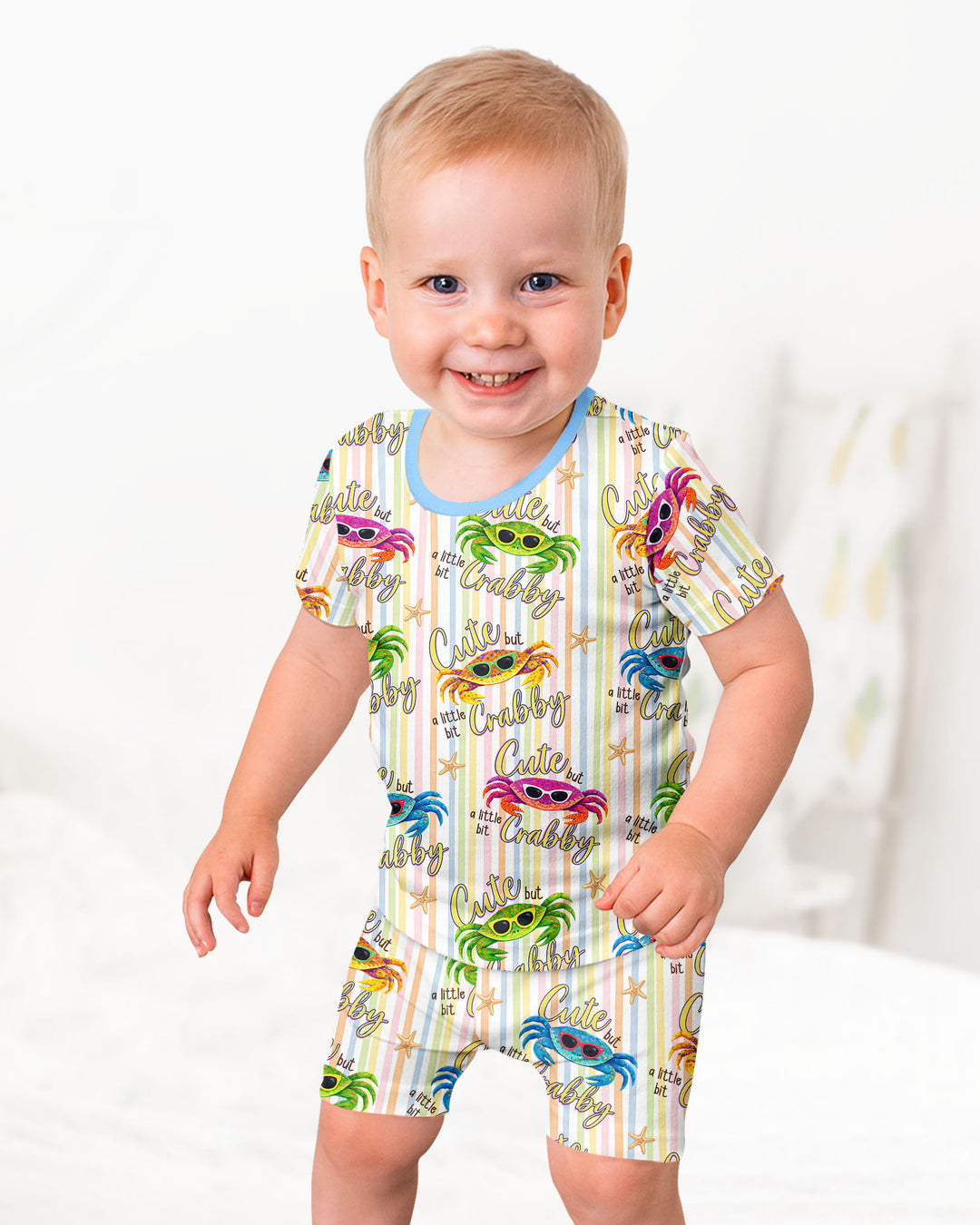 Conjunto de Pijama de Dos Piezas de Bambú con Mangas Cortas y Pantalones Cortos