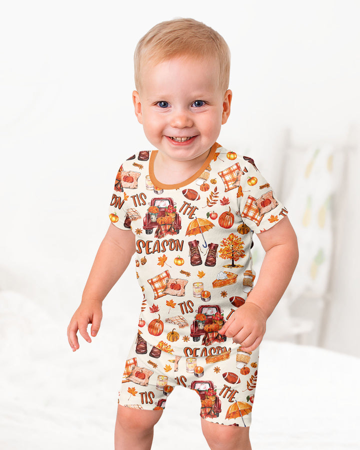 Conjunto de Pijama de Dos Piezas de Bambú con Mangas Cortas y Pantalones Cortos