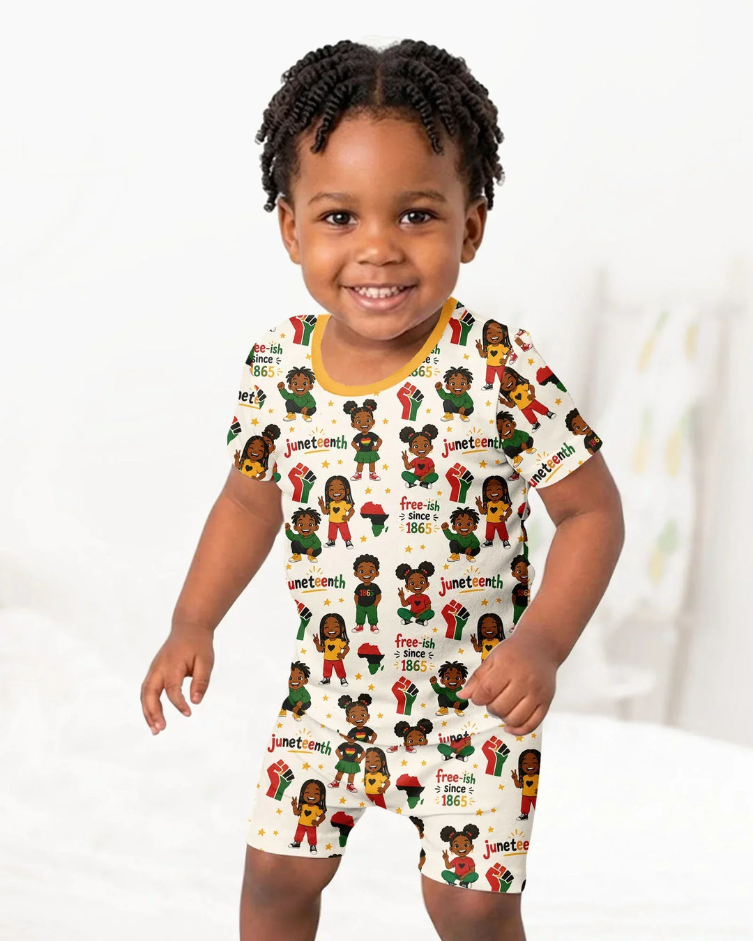 Juneteenth Free-ish Since 1865 Bamboo Two Piece Short Sleeve Shorts Pajama Set