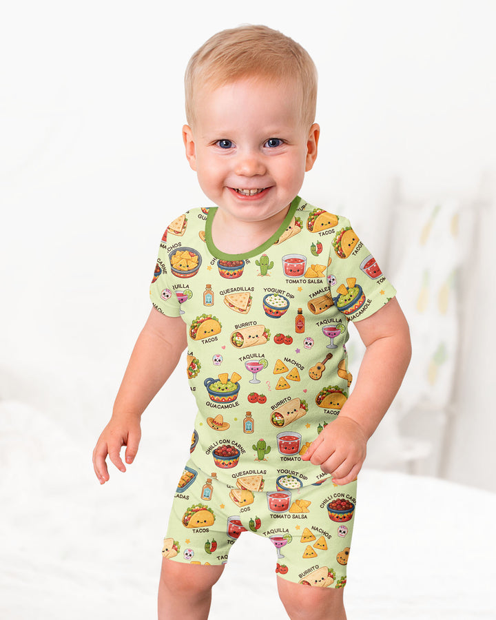 Schlafanzug-Set zweiteilig, kurze Ärmel, kurze Hose, Bambus